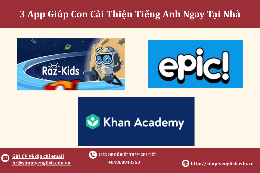3 app giúp con học Tiếng Anh tại nhà